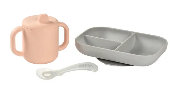 BEABA Sips & Bites 3-Piece Silicone Feeding Set