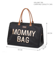 Childhome Mommy Bag, XL Diaper Bag - Black & Gold