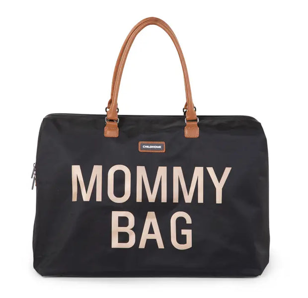 Childhome Mommy Bag, XL Diaper Bag - Black & Gold