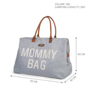 Childhome Mommy Bag, XL Diaper Bag - Grey & Off-White