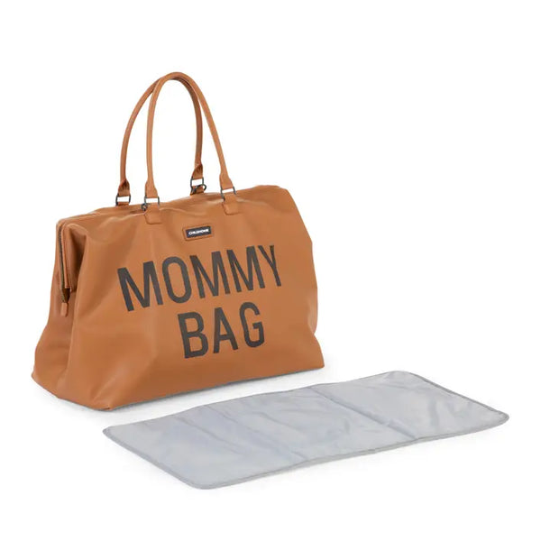 Childhome Mommy Bag, XL Diaper Bag - Leatherlook Brown