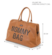 Childhome Mommy Bag, XL Diaper Bag - Leatherlook Brown