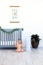 Gray Chevron Diaper Pail