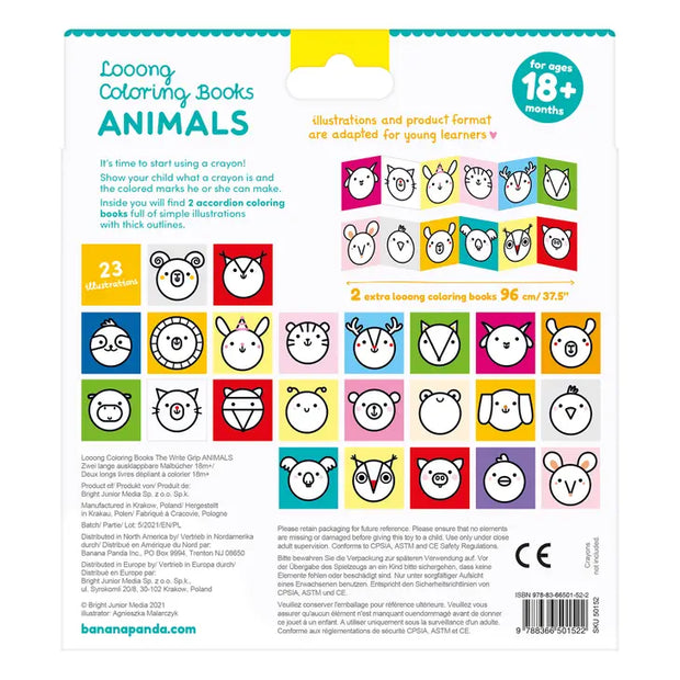 Looong Coloring Books - The Write Grip Animals