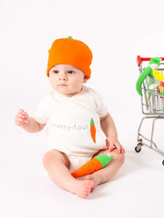 Organic Baby Carrot Short Sleeve Side Snap Bodysuit