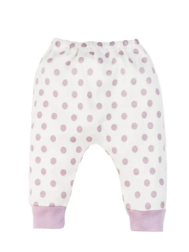 Organic Baby Harem Pant - Lavender Dot