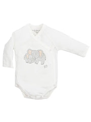 Organic Baby LS Side Snap Bodysuit - Elephant Screenprint