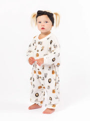 Organic Baby Long Bubble Romper - Animal Print