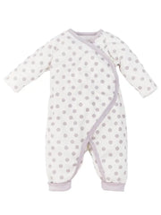 Organic Baby Side Snap Kimono - Lavender Dot