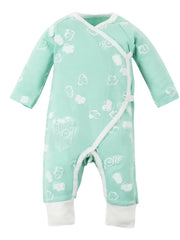 Organic Baby Side Snap Kimono - Popcorn Print