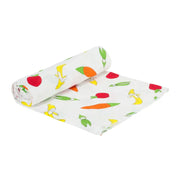 Organic Fruit and Veggie Print Baby Muslin Swaddle