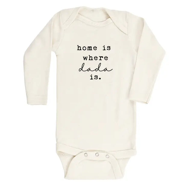 Home is Where Dada is Organic Cotton Bodysuit | Long Sleeve