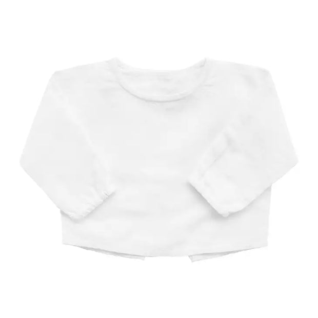Double button shirt | white linen