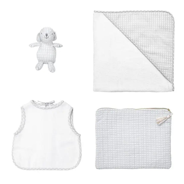 Newborn gift set | grey gingham