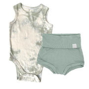 Tie Dye Tank Top Organic Cotton Bodysuit One Piece | Sage