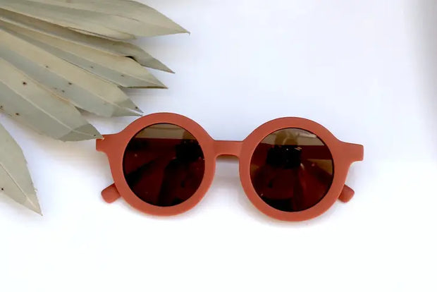 Baby & Toddler Round Retro Sunglasses - Rust Matte