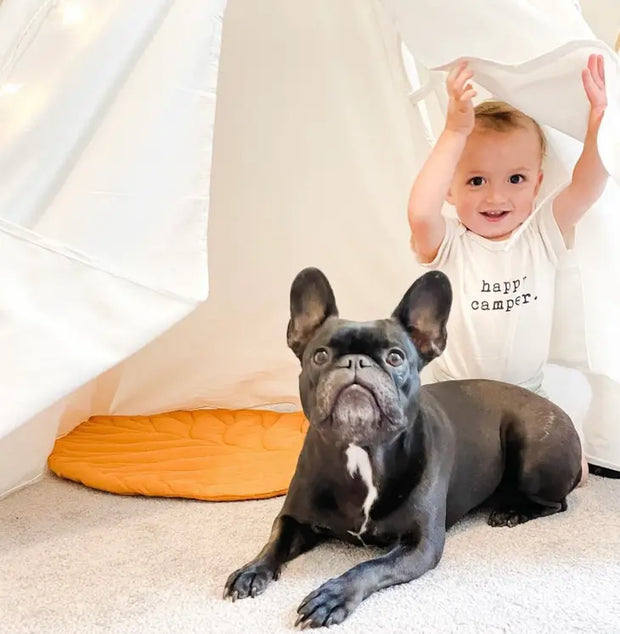 Happy Camper Organic Cotton Baby Bodysuit | Short Sleeve