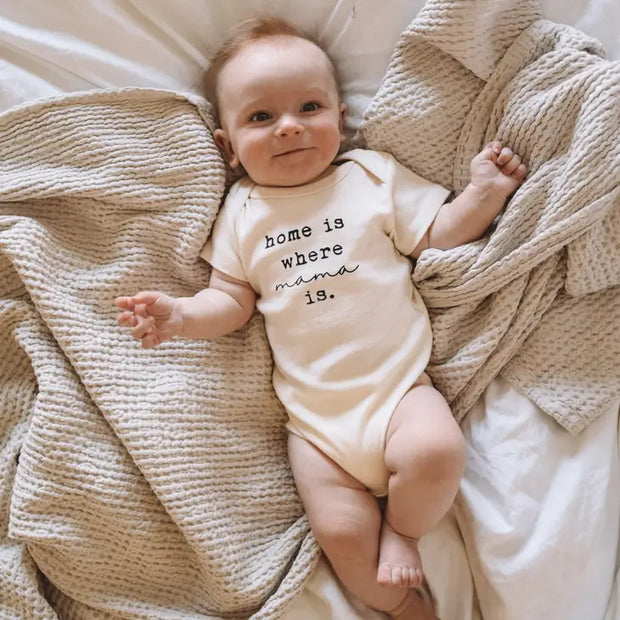 Home is Where Mama is Organic Cotton Bodysuit | Short Sleeve