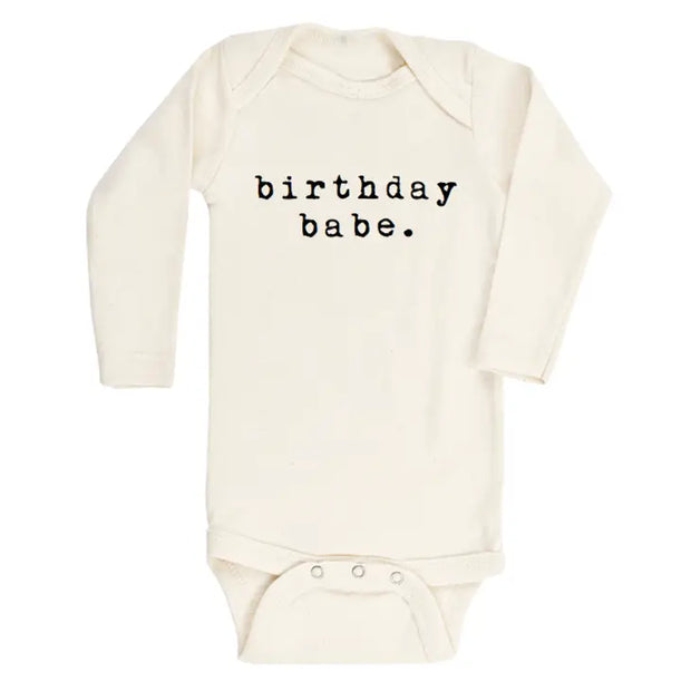 Birthday Babe Organic Cotton Baby Bodysuit | Long Sleeve