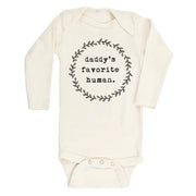 Daddys Favorite Human Organic Cotton Bodysuit | Long Sleeve